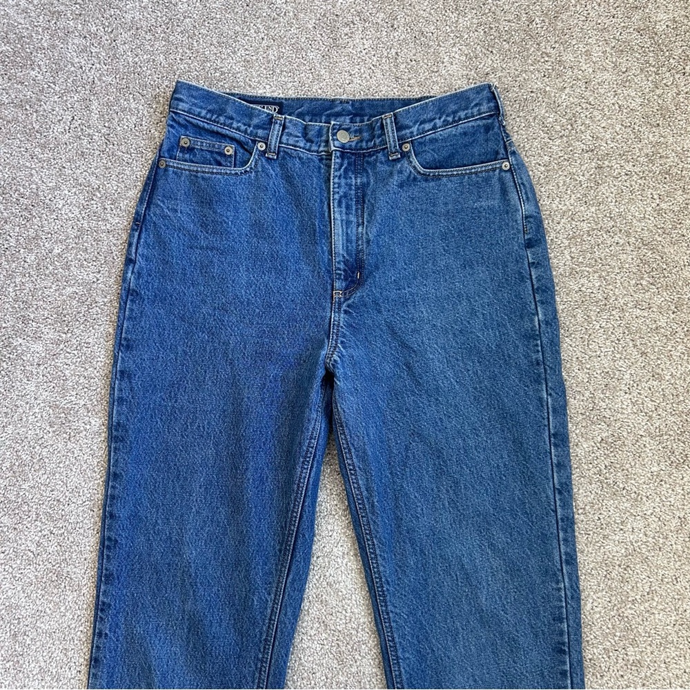 Vintage Lands' End Flannel Lined Jeans Women's 12 Reg High Waist Straight Leg - Picture 3 of 10